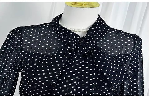 New Polka Dot Long Sleeve Ankle Length Fashion Dress CODE: KAR4131