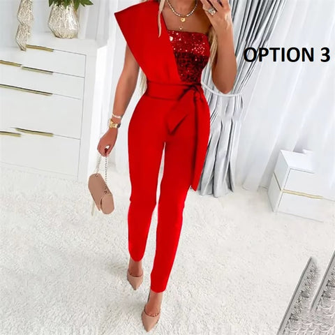 New Fashion One Shoulder Backless Jumpsuit CODE: KAR4139