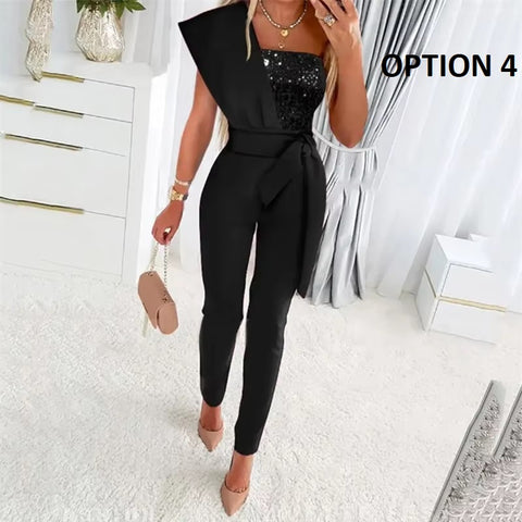 New Fashion One Shoulder Backless Jumpsuit CODE: KAR4139