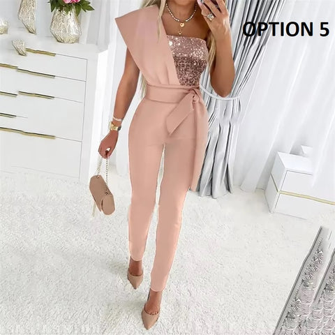 New Fashion One Shoulder Backless Jumpsuit CODE: KAR4139