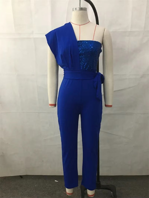 New Fashion One Shoulder Backless Jumpsuit CODE: KAR4139