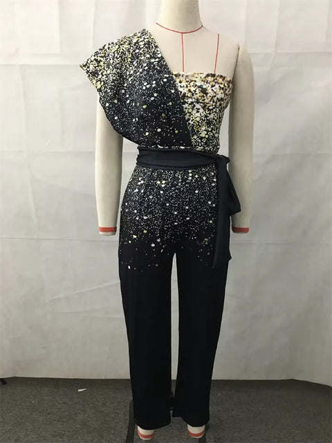 New Fashion One Shoulder Backless Jumpsuit CODE: KAR4139