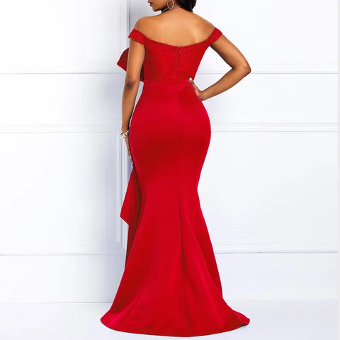 New Fashion Elegant One-Shoulder Pearl-Embellished Lace Bodycon Dress CODE: KAR4140