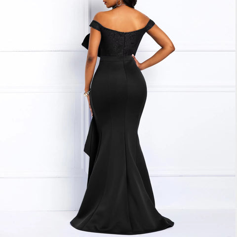 New Fashion Elegant One-Shoulder Pearl-Embellished Lace Bodycon Dress CODE: KAR4140
