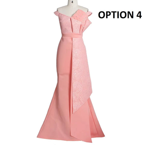 New Fashion Elegant One-Shoulder Pearl-Embellished Lace Bodycon Dress CODE: KAR4140