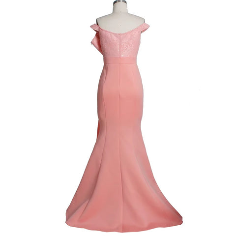 New Fashion Elegant One-Shoulder Pearl-Embellished Lace Bodycon Dress CODE: KAR4140