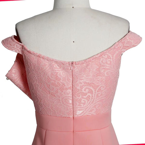 New Fashion Elegant One-Shoulder Pearl-Embellished Lace Bodycon Dress CODE: KAR4140