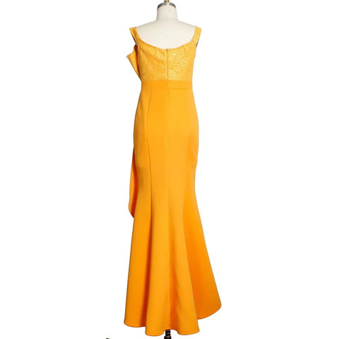 New Fashion Elegant One-Shoulder Pearl-Embellished Lace Bodycon Dress CODE: KAR4140