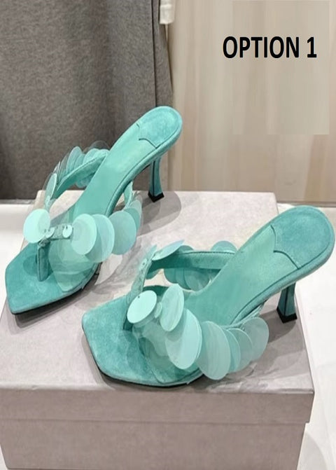 New Fashion Aqua Open-Toe Suede Mules CODE: KAR4145