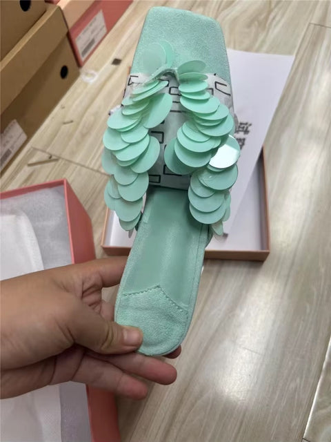 New Fashion Aqua Open-Toe Suede Mules CODE: KAR4145