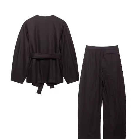 New Style Top Wide Pants Two Piece Set CODE: KAR4153