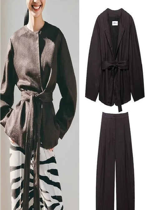 New Style Top Wide Pants Two Piece Set CODE: KAR4153