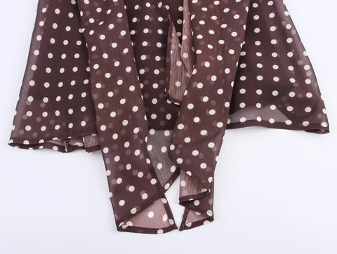 New Fashion Sleeveless Backless Polka Dot Printed Scarf Metal Buckle Top CODE: KAR4154