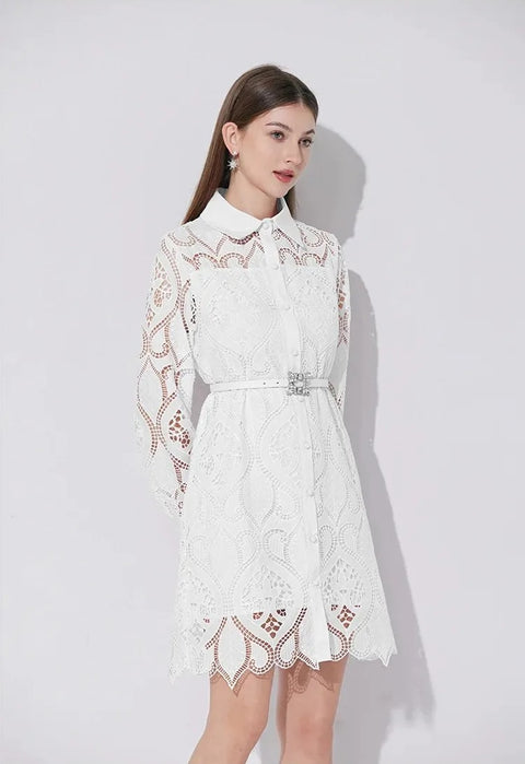 New Fashion Elegant Hook flower hollow Embroidered Dress CODE: KAR4155