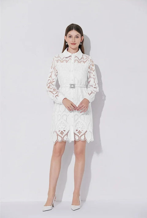 New Fashion Elegant Hook flower hollow Embroidered Dress CODE: KAR4155