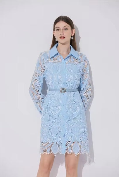 New Fashion Elegant Hook flower hollow Embroidered Dress CODE: KAR4155
