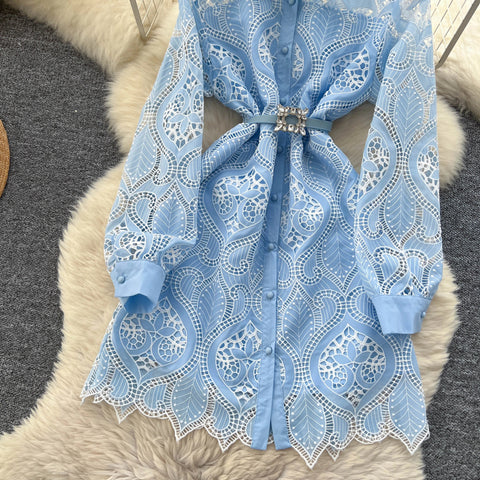 New Fashion Elegant Hook flower hollow Embroidered Dress CODE: KAR4155