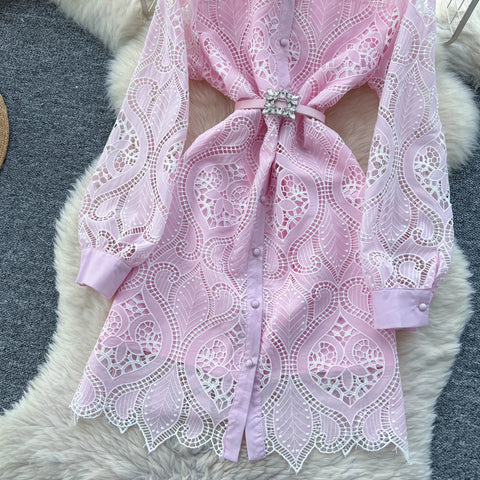 New Fashion Elegant Hook flower hollow Embroidered Dress CODE: KAR4155