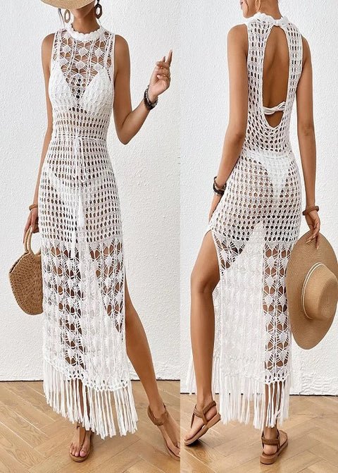 New Fashion Casual Hollow out Floral Print Long Dress CODE: KAR4156