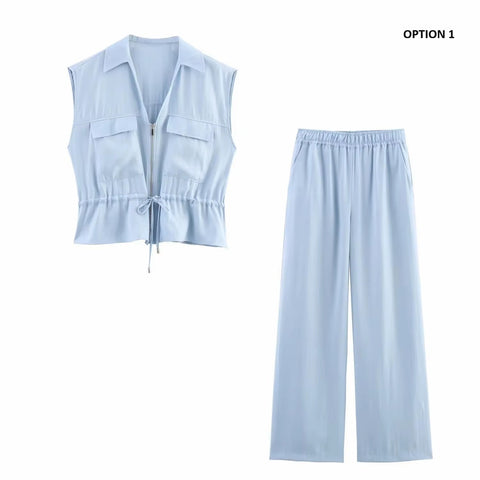 New V-neck Women Suit Casual Two Piece Set CODE: KAR4170