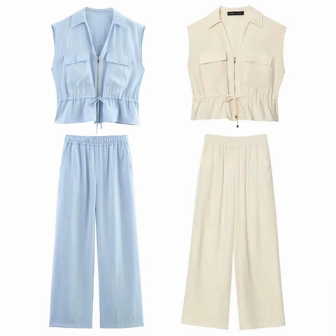 New V-neck Women Suit Casual Two Piece Set CODE: KAR4170