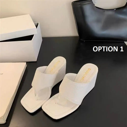 New Fashion Slimming Slope-Heel Flip Flops Sandals CODE: KAR4172