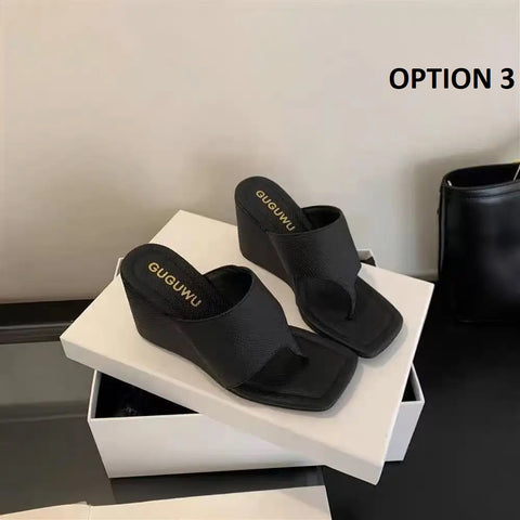New Fashion Slimming Slope-Heel Flip Flops Sandals CODE: KAR4172
