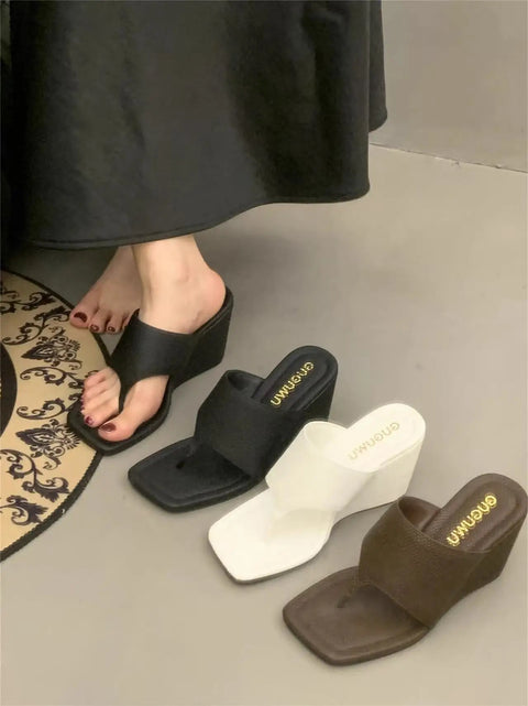 New Fashion Slimming Slope-Heel Flip Flops Sandals CODE: KAR4172