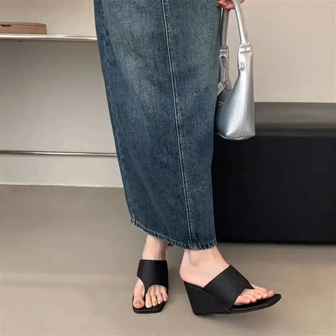 New Fashion Slimming Slope-Heel Flip Flops Sandals CODE: KAR4172