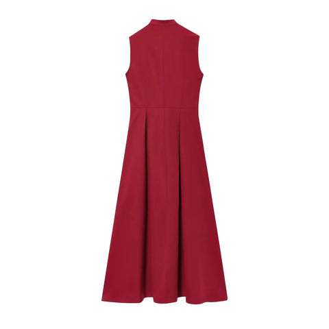 New Fashion Sleeveless Zipper Midi Slim Chic Dress CODE: KAR4173