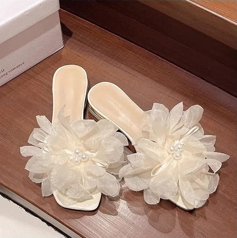 New Fashion Mesh Fairy Wind Flower Thick Heel CODE: KAR4186