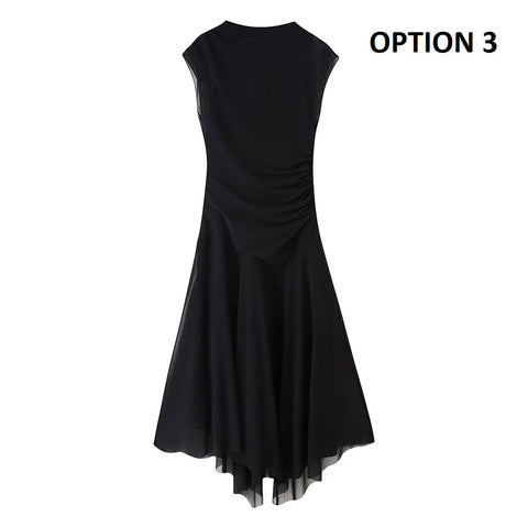 New Fashion Decorative Pleated Silk Mesh Dress CODE: KAR4187