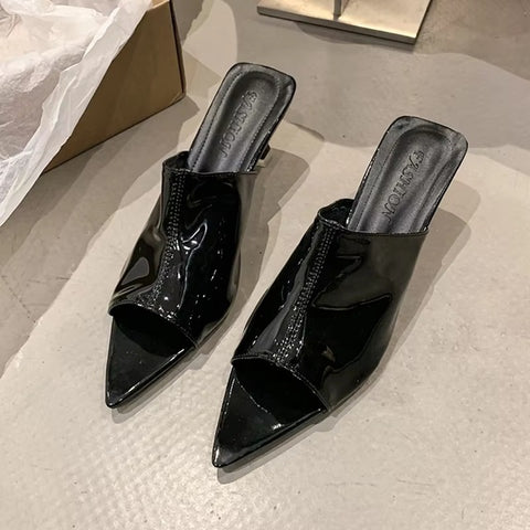 New Pointed Toe Mid Open Heeled Sandals CODE: KAR4189