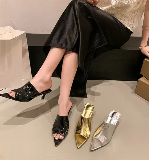 New Pointed Toe Mid Open Heeled Sandals CODE: KAR4189