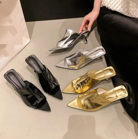 New Pointed Toe Mid Open Heeled Sandals CODE: KAR4189