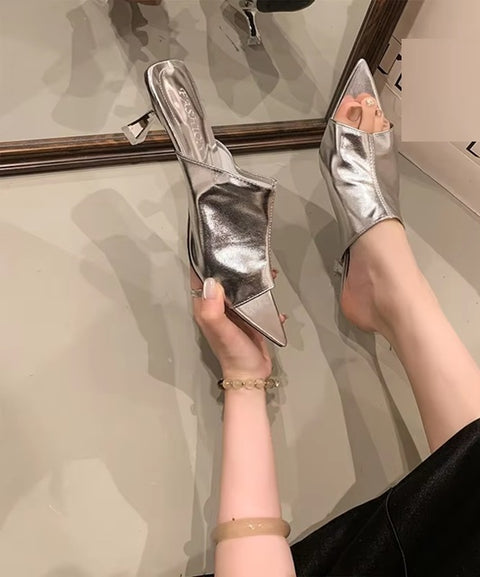 New Pointed Toe Mid Open Heeled Sandals CODE: KAR4189