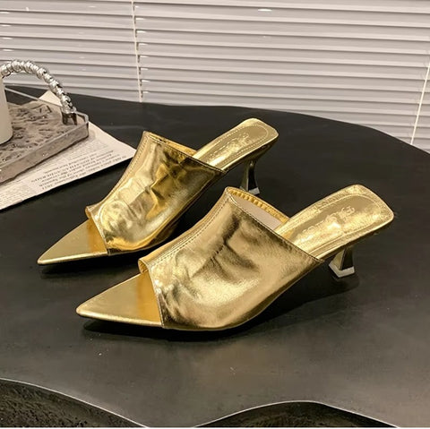 New Pointed Toe Mid Open Heeled Sandals CODE: KAR4189