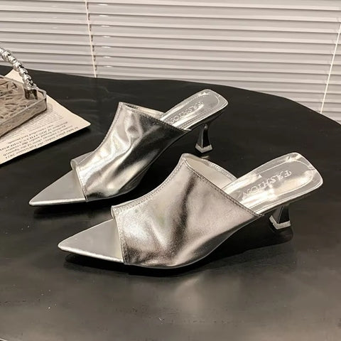 New Pointed Toe Mid Open Heeled Sandals CODE: KAR4189