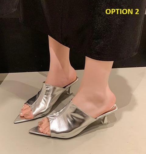 New Pointed Toe Mid Open Heeled Sandals CODE: KAR4189