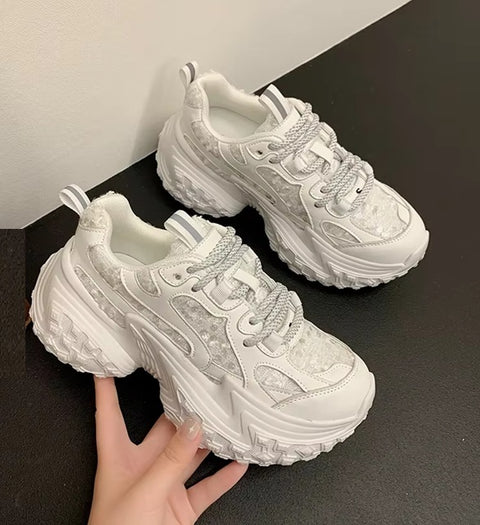 New Thick Soled  Sparkling Design Casual Shoes CODE: KAR4190