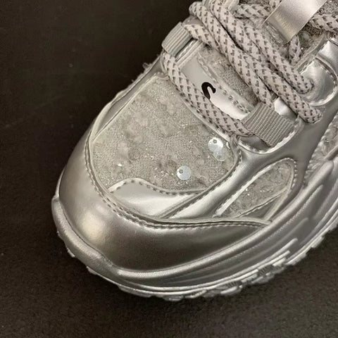 New Thick Soled  Sparkling Design Casual Shoes CODE: KAR4190