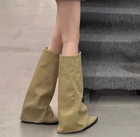 New Flat Pointed Toe Fashion Knee High Boots CODE: KAR4191