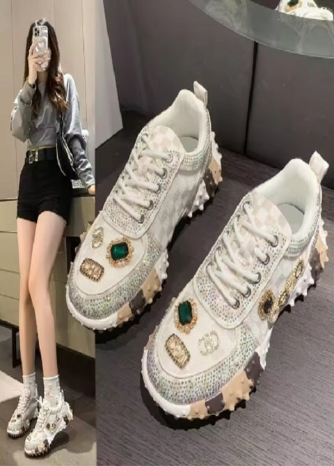 New Fashion Rhinestone Sneakers Designer Mesh Shoes CODE: KAR4192