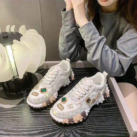 New Fashion Rhinestone Sneakers Designer Mesh Shoes CODE: KAR4192