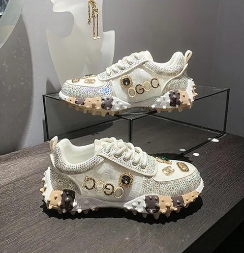 New Fashion Rhinestone Sneakers Designer Mesh Shoes CODE: KAR4192