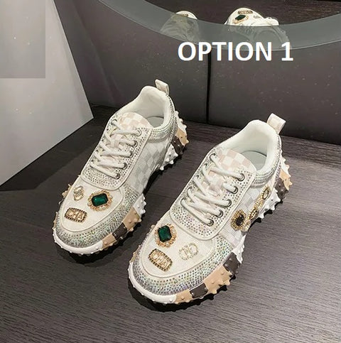 New Fashion Rhinestone Sneakers Designer Mesh Shoes CODE: KAR4192
