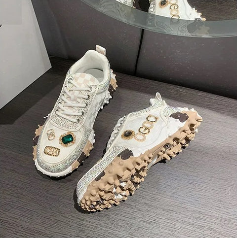 New Fashion Rhinestone Sneakers Designer Mesh Shoes CODE: KAR4192