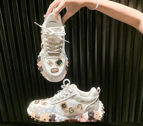 New Fashion Rhinestone Sneakers Designer Mesh Shoes CODE: KAR4192