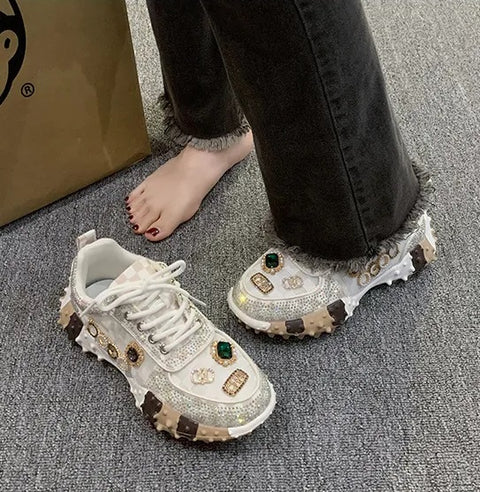 New Fashion Rhinestone Sneakers Designer Mesh Shoes CODE: KAR4192