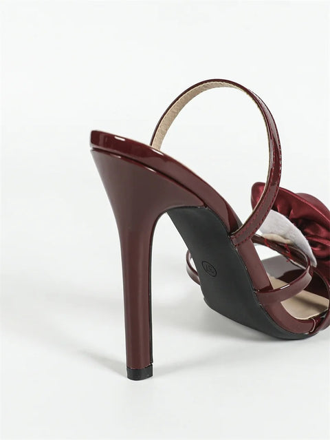 New Fashion Silk Rose Flowers Open Toe Slip On Back Strap Heels CODE: KAR4193